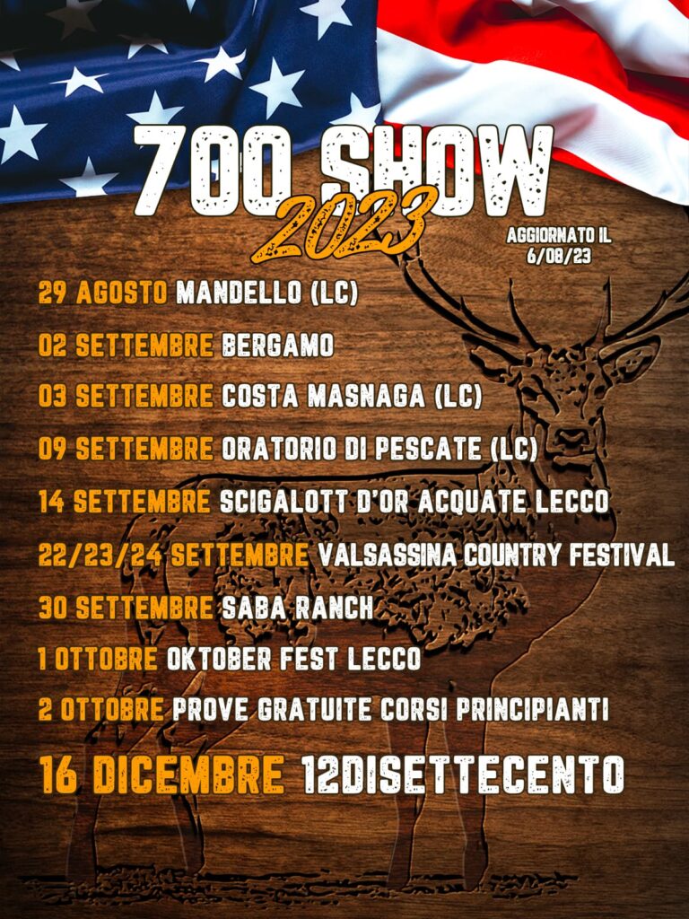 700 show 23 calendario eventi country lecco 2